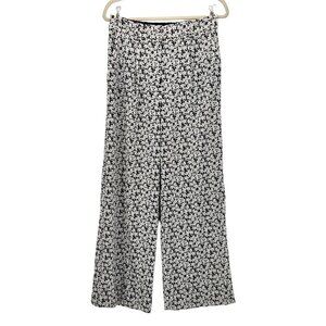 NWT Sofia Richie X Bar III Ditsy Print White Black Wide Leg Dress Pants Womens 4